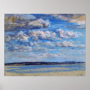 Boudin - Blauwe Lucht Witte Wolken 1854 Poster