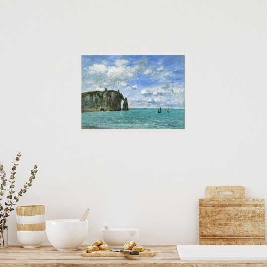Boudin - Etretat Cliff of Aval 1890 Poster (Keuken)