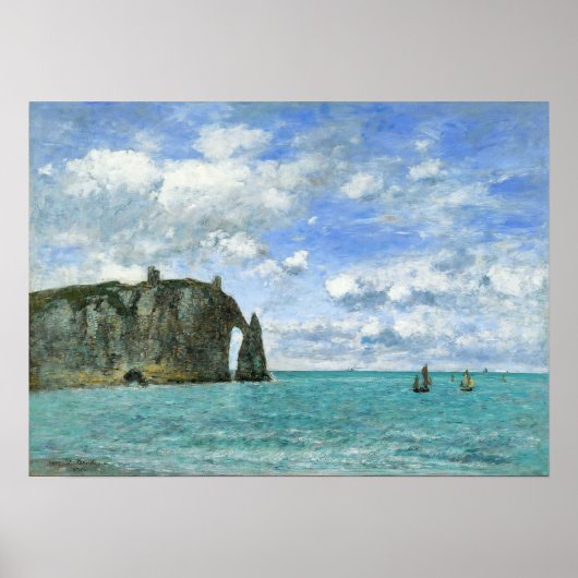 Boudin - Etretat Klif van Aval 1890 Poster (Voorkant)
