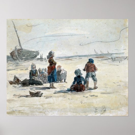 Boudin - Fishermen's Wives, 1855 Poster (Voorkant)