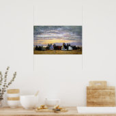 Boudin - Het strand bij Villerville, 1864 Poster (Keuken)