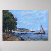 Boudin - Honfleur Riverscape 1854 Poster (Voorkant)