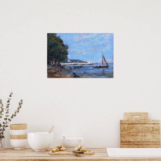 Boudin - Honfleur Riverscape 1854 Poster (Keuken)