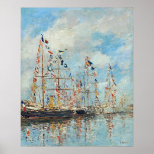 Boudin - jachthaven in Trouville-Deauville 1895 Poster