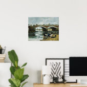 Boudin - Laundresses nabij Bridge 1883 Poster (Thuiskantoor)