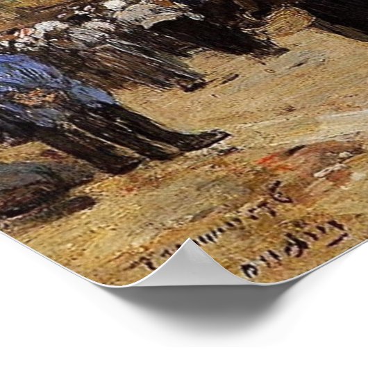 Boudin - markt in Trouville Poster (Hoek)