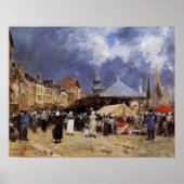 Boudin - markt in Trouville Poster (Voorkant)