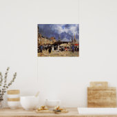Boudin - markt in Trouville Poster (Keuken)