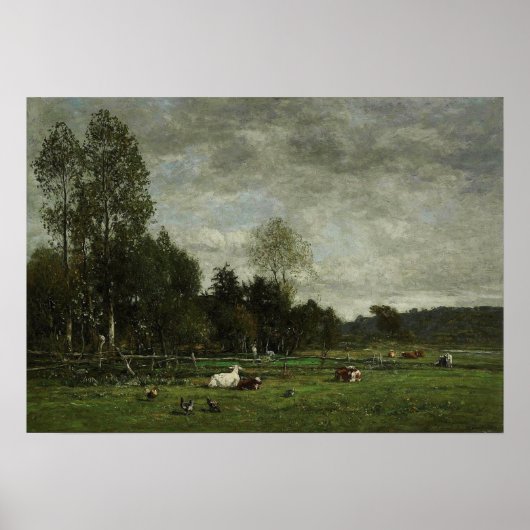 Boudin - Pasture in Outskirts of Honfleur 1856 Poster (Voorkant)