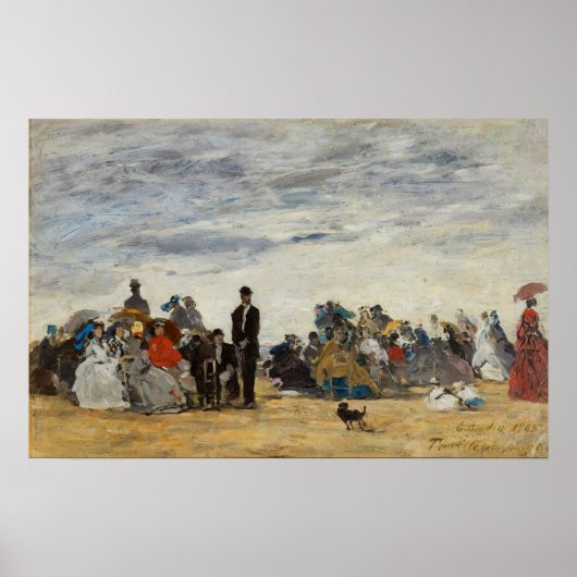 Boudin - Strand bij Trouville Poster (Voorkant)