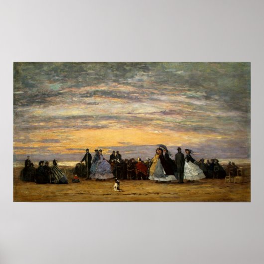 Boudin - Strand bij Villerville 1864 Poster (Voorkant)