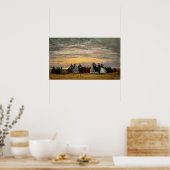 Boudin - strand in villerville 1864 poster (Keuken)