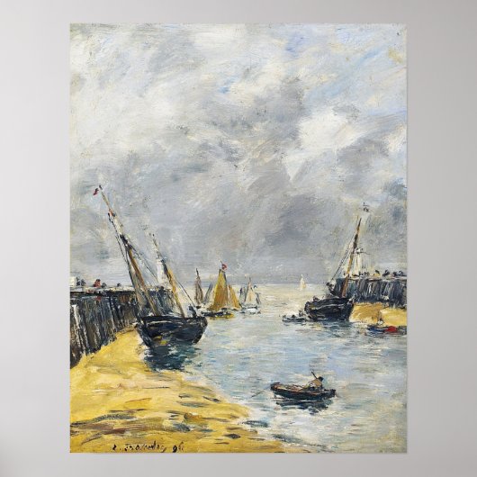 Boudin - Trouville Jetties in Harbour 1896 Poster (Voorkant)