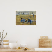Boudin - Twee mannen die op het strand liggen Poster (Keuken)