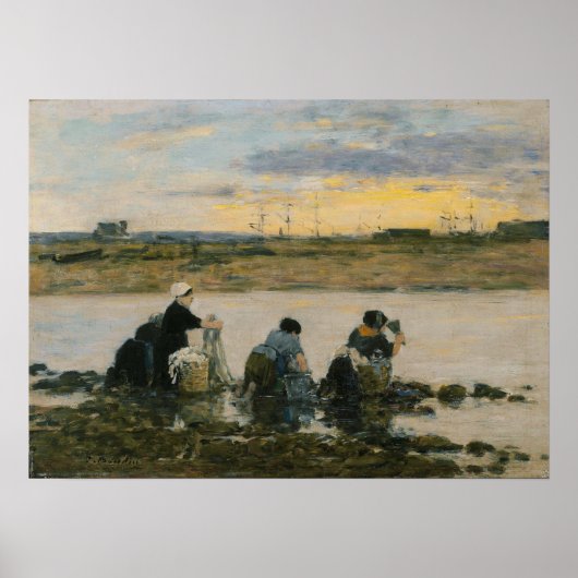 Boudin - Washerwomen by River Poster (Voorkant)
