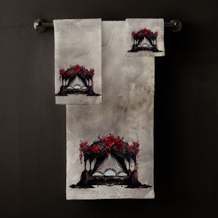 Boudoir   Bladerdak Sjaal Oude Victoriaanse Poster Bad Handdoek