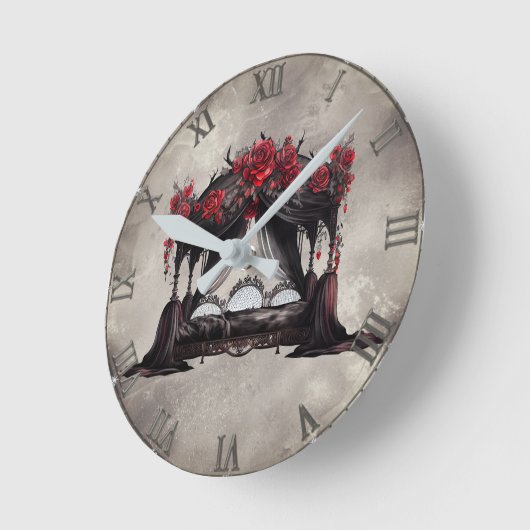 Boudoir | Bladerdak Sjaal Oude Victoriaanse Poster Ronde Klok (Hoek)