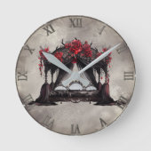 Boudoir | Bladerdak Sjaal Oude Victoriaanse Poster Ronde Klok (Voorkant)