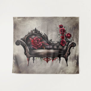 Boudoir Chaise   Victoriaans flauwvallen ligstoel Wandkleed