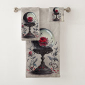 Boudoir | Crystal Ball Crescent Moon Red Roses Bad Handdoek (Insitu)