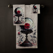Boudoir | Crystal Ball Crescent Moon Red Roses Bad Handdoek