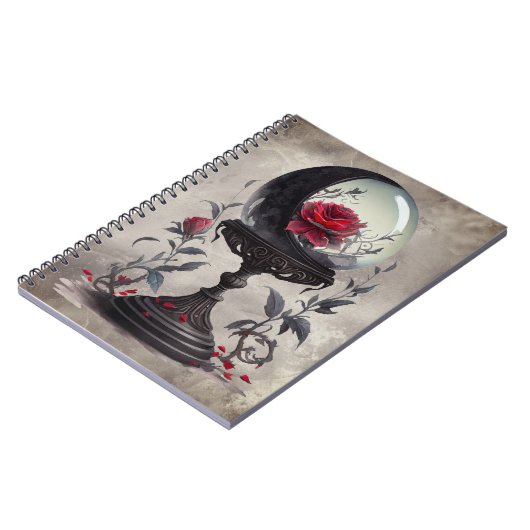 Boudoir | Crystal Ball Crescent Moon Red Roses Notitieboek (Linkerzijde)
