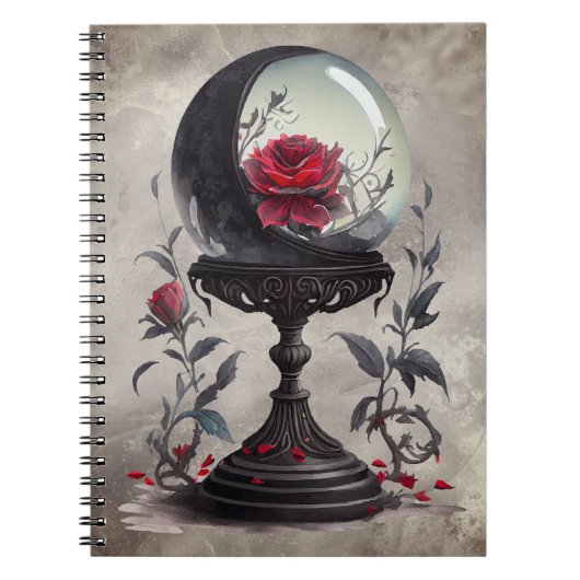 Boudoir | Crystal Ball Crescent Moon Red Roses Notitieboek (Voorkant)