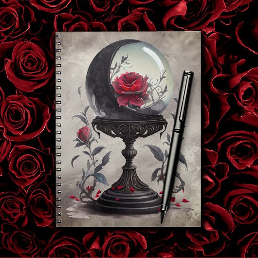 Boudoir | Crystal Ball Crescent Moon Red Roses Notitieboek