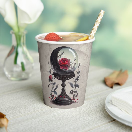 Boudoir | Crystal Ball Crescent Moon Red Roses Papieren Bekers (Insitu)