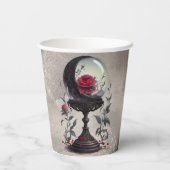 Boudoir | Crystal Ball Crescent Moon Red Roses Papieren Bekers (Achterkant)