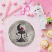 Boudoir | Crystal Ball Crescent Moon Red Roses Papieren Bordje (Feest)