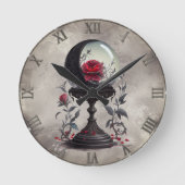 Boudoir | Crystal Ball Crescent Moon Red Roses Ronde Klok (Voorkant)