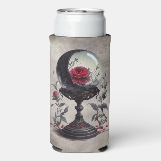 Boudoir | Crystal Ball Crescent Moon Red Roses Seltzer Blikjeskoeler (Seltzer Achterkant)