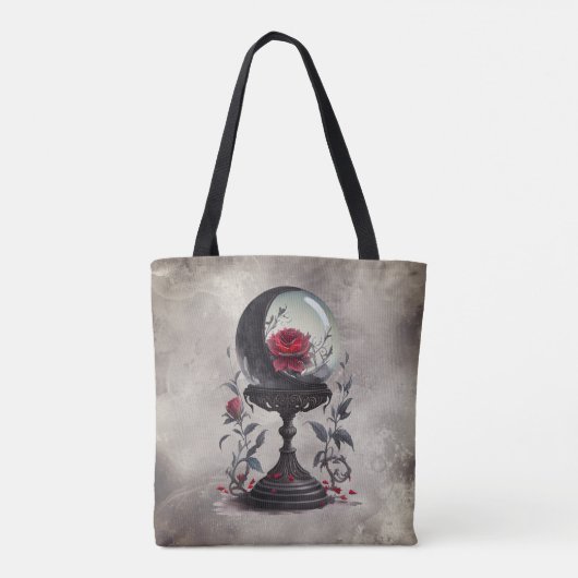 Boudoir | Crystal Ball Crescent Moon Red Roses Tote Bag (Achterkant)