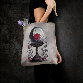 Boudoir | Crystal Ball Crescent Moon Red Roses Tote Bag