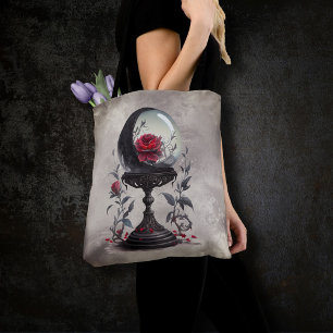 Boudoir   Crystal Ball Crescent Moon Red Roses Tote Bag