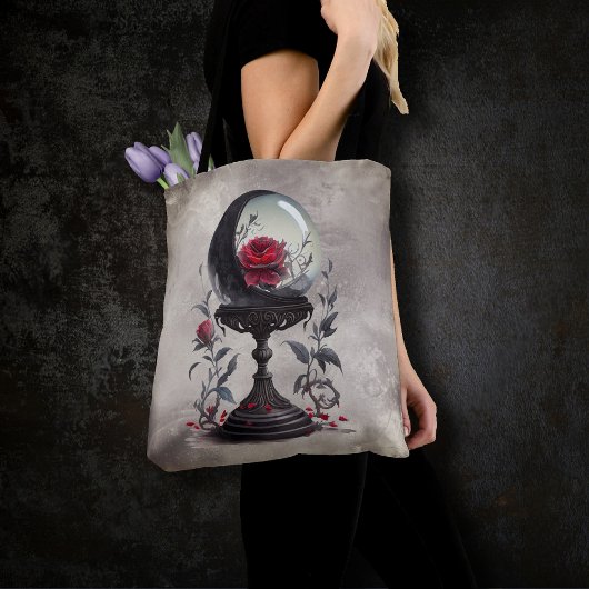 Boudoir | Crystal Ball Crescent Moon Red Roses Tote Bag