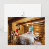 BOUDOIR LOG CABIN BEDROOM GIRL BRIEFKAART (Voorkant / Achterkant)