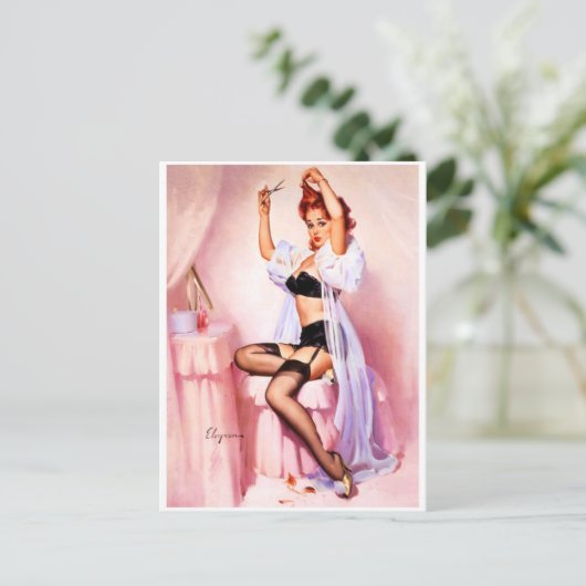 Boudoir Pin Up Briefkaart (Staand voorkant)