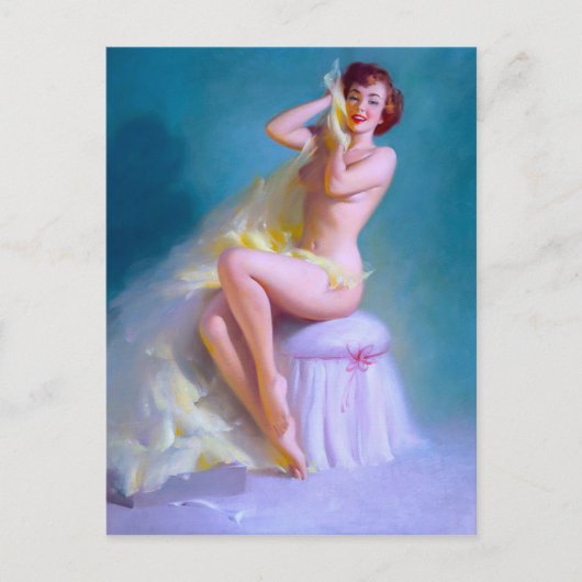 Boudoir Pinup Briefkaart (Voorkant)