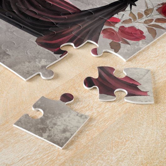 Boudoir | Sjaal luifel Oude Antieke Posters bed Legpuzzel (Zijkant)