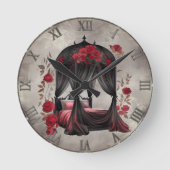 Boudoir | Sjaal luifel Oude Antieke Posters bed Ronde Klok (Voorkant)