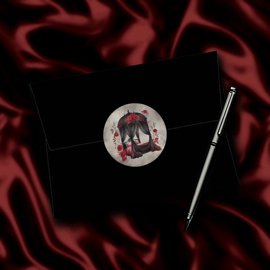 Boudoir | Sjaal luifel Oude Antieke Posters bed Ronde Sticker