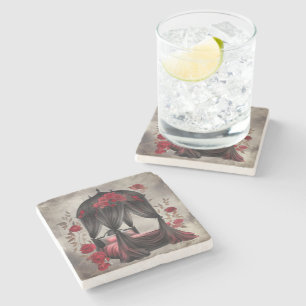 Boudoir   Sjaal luifel Oude Antieke Posters bed Stenen Onderzetter