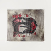 Boudoir | Sjaal luifel Oude Antieke Posters bed Wandkleed (Voorkant (horizontaal))