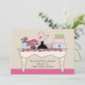 Boudoir Table Luncheon Uitnodiging (Staand voorkant)