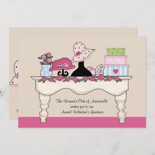 Boudoir Table Luncheon Uitnodiging (Voorkant / Achterkant)