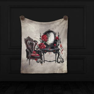 Boudoir   Vanity Mirror en Victoriaans salonstoel Fleece Deken