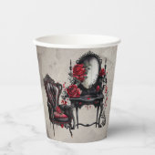 Boudoir | Vanity Mirror en Victoriaans salonstoel Papieren Bekers (Voorkant)