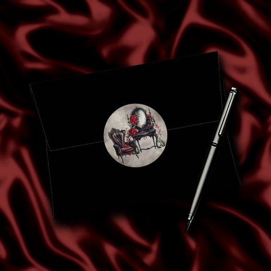 Boudoir | Vanity Mirror en Victoriaans salonstoel Ronde Sticker